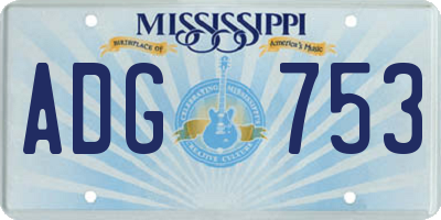 MS license plate ADG753
