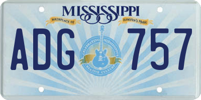 MS license plate ADG757