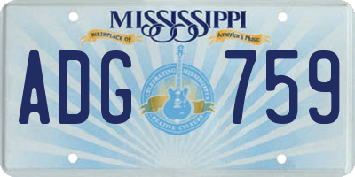 MS license plate ADG759