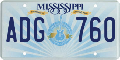MS license plate ADG760