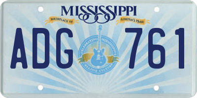 MS license plate ADG761