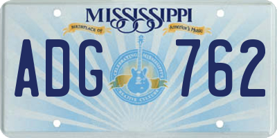 MS license plate ADG762