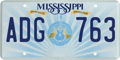 MS license plate ADG763