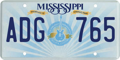 MS license plate ADG765