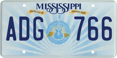 MS license plate ADG766