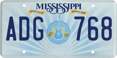 MS license plate ADG768