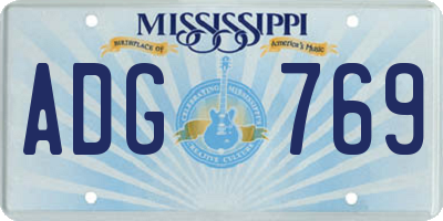 MS license plate ADG769