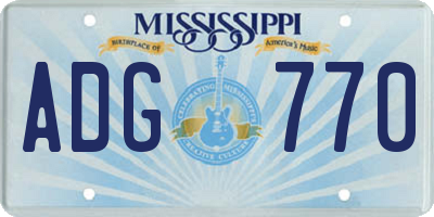 MS license plate ADG770