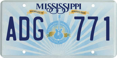 MS license plate ADG771
