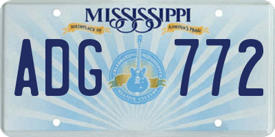 MS license plate ADG772