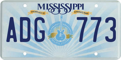 MS license plate ADG773