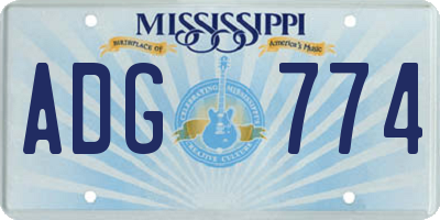 MS license plate ADG774
