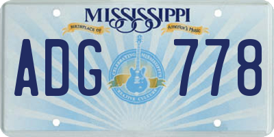 MS license plate ADG778