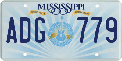 MS license plate ADG779