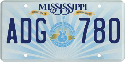 MS license plate ADG780