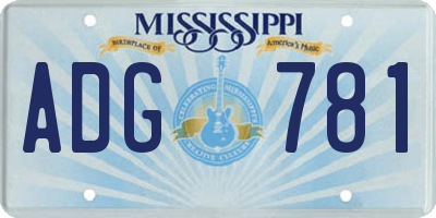 MS license plate ADG781