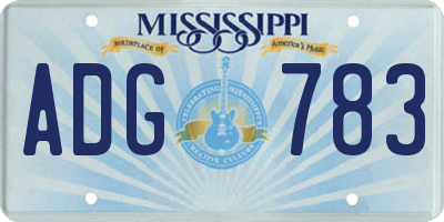 MS license plate ADG783