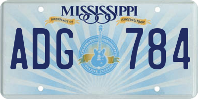 MS license plate ADG784