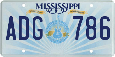 MS license plate ADG786