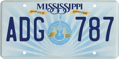 MS license plate ADG787