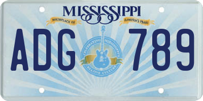 MS license plate ADG789