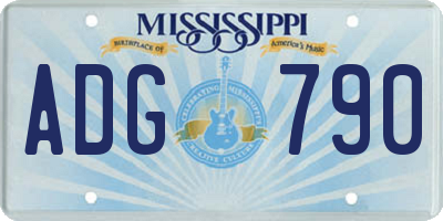 MS license plate ADG790