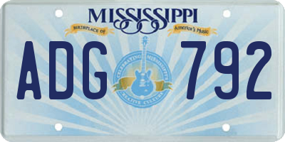 MS license plate ADG792