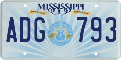 MS license plate ADG793