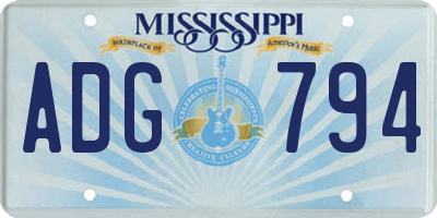 MS license plate ADG794