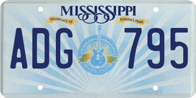 MS license plate ADG795