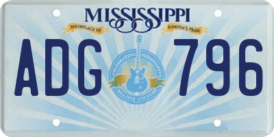 MS license plate ADG796