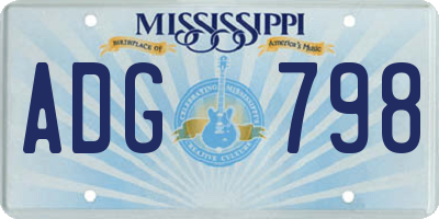 MS license plate ADG798