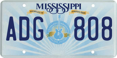 MS license plate ADG808