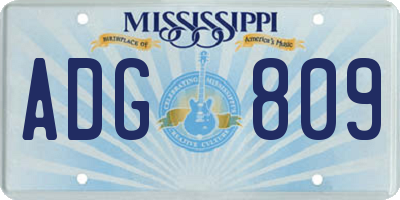 MS license plate ADG809