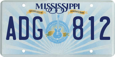 MS license plate ADG812