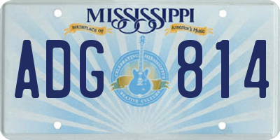 MS license plate ADG814