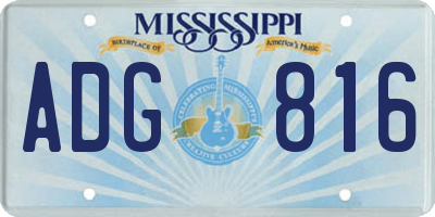 MS license plate ADG816