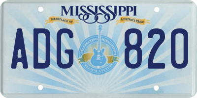 MS license plate ADG820