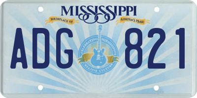MS license plate ADG821