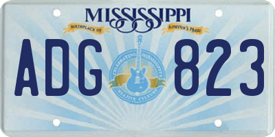 MS license plate ADG823