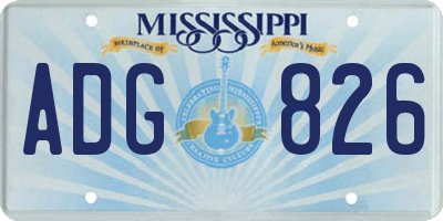 MS license plate ADG826
