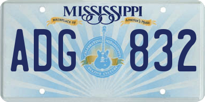 MS license plate ADG832