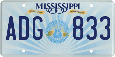 MS license plate ADG833