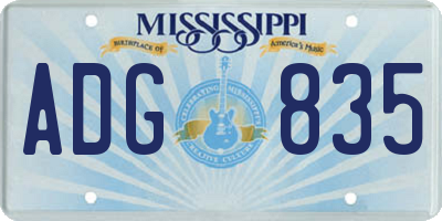 MS license plate ADG835