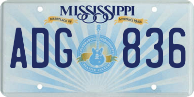 MS license plate ADG836