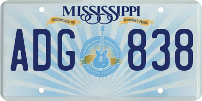 MS license plate ADG838
