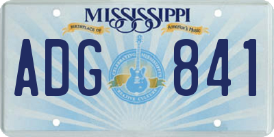 MS license plate ADG841