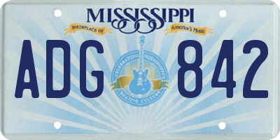 MS license plate ADG842