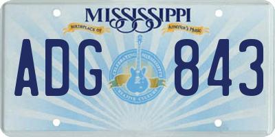 MS license plate ADG843