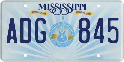 MS license plate ADG845